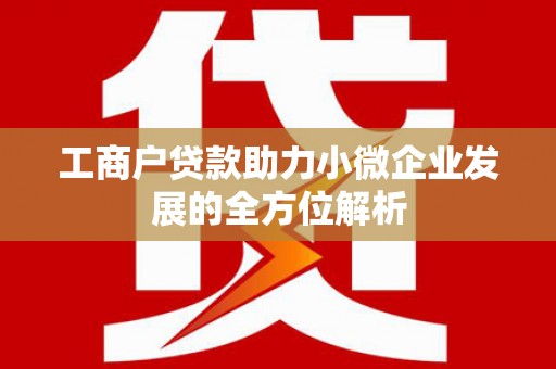 绿岛工商户贷款助力小微企业发展的全方位解析