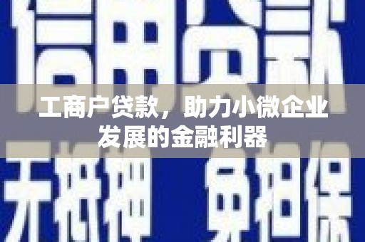 绿岛工商户贷款，助力小微企业发展的金融利器