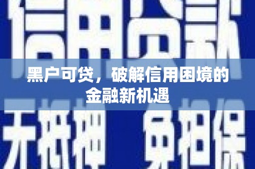 绿岛黑户可贷，破解信用困境的金融新机遇